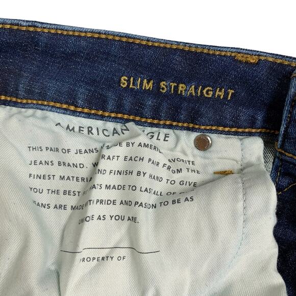 American Eagle Jeans Slim Straight Distressed Stretchy Men's 30 x 30 (29 x 29) - Picture 5 of 12